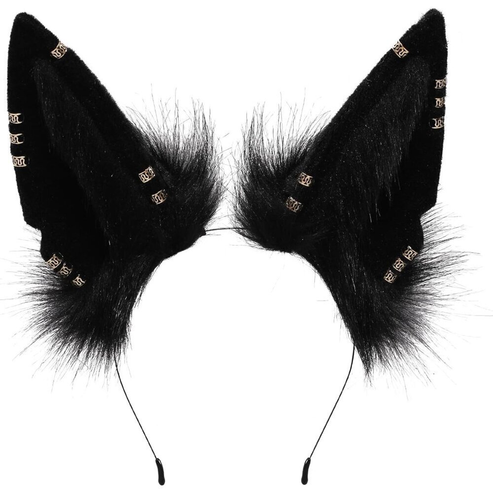 Animal Fur Headband Wolf Fox Jackal Ears Cosplay Fancy Dress Accessory